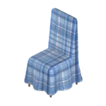 Blue Plaid Covered Dining Chair