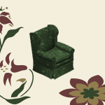 Floral Olive  Chair