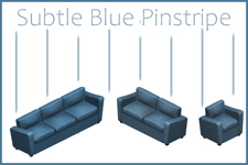 Subtle Blue Pinstripe Loveseat