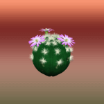 Flowered Round Cactus 4