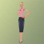 Pink Star Jean Skirt