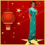 Aqua Silk Chinese Dress